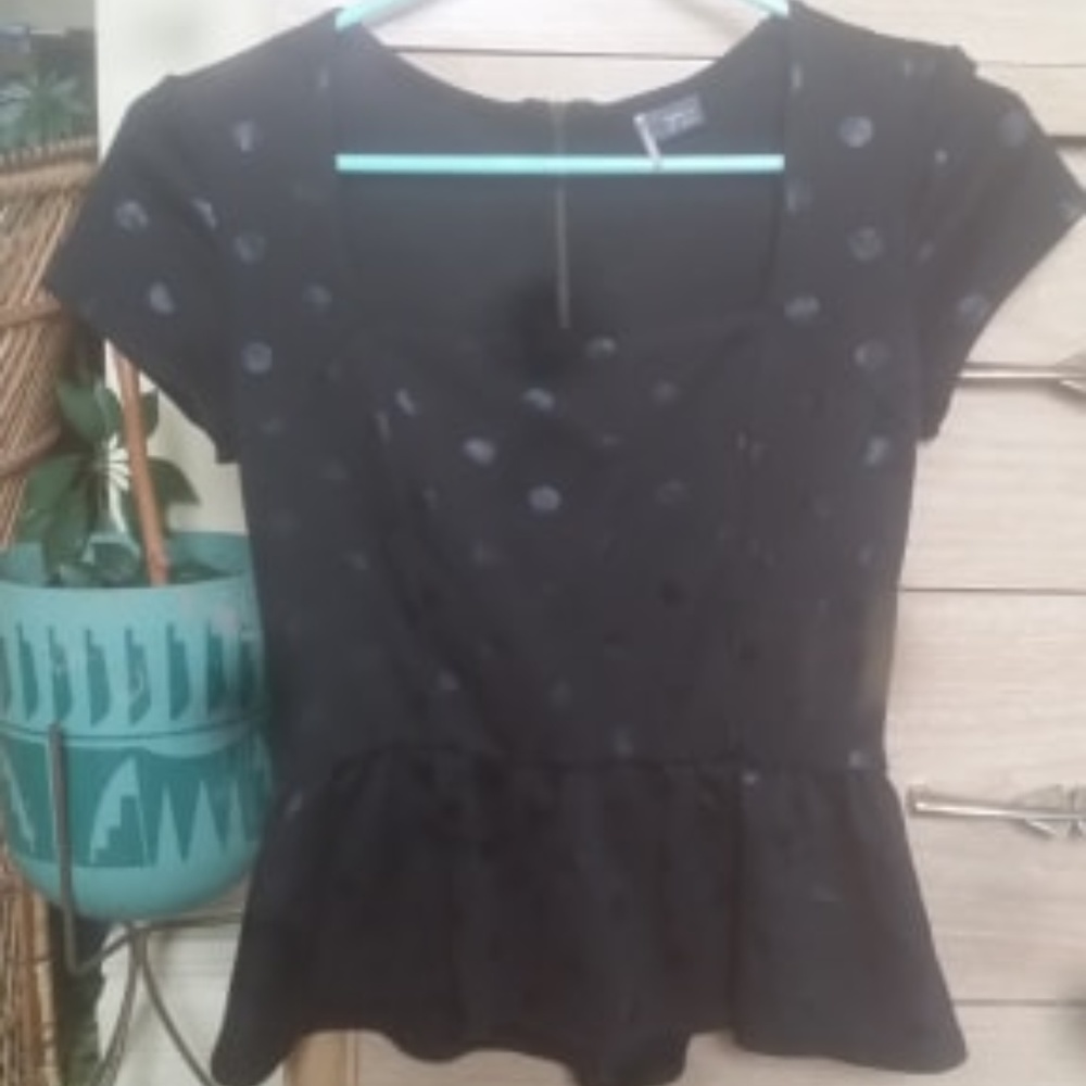 Black Peplum Top